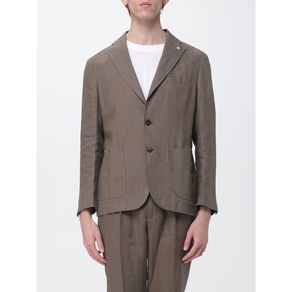 Manuel Ritz Men Manuel Ritz Single Breasted Linen Blazer